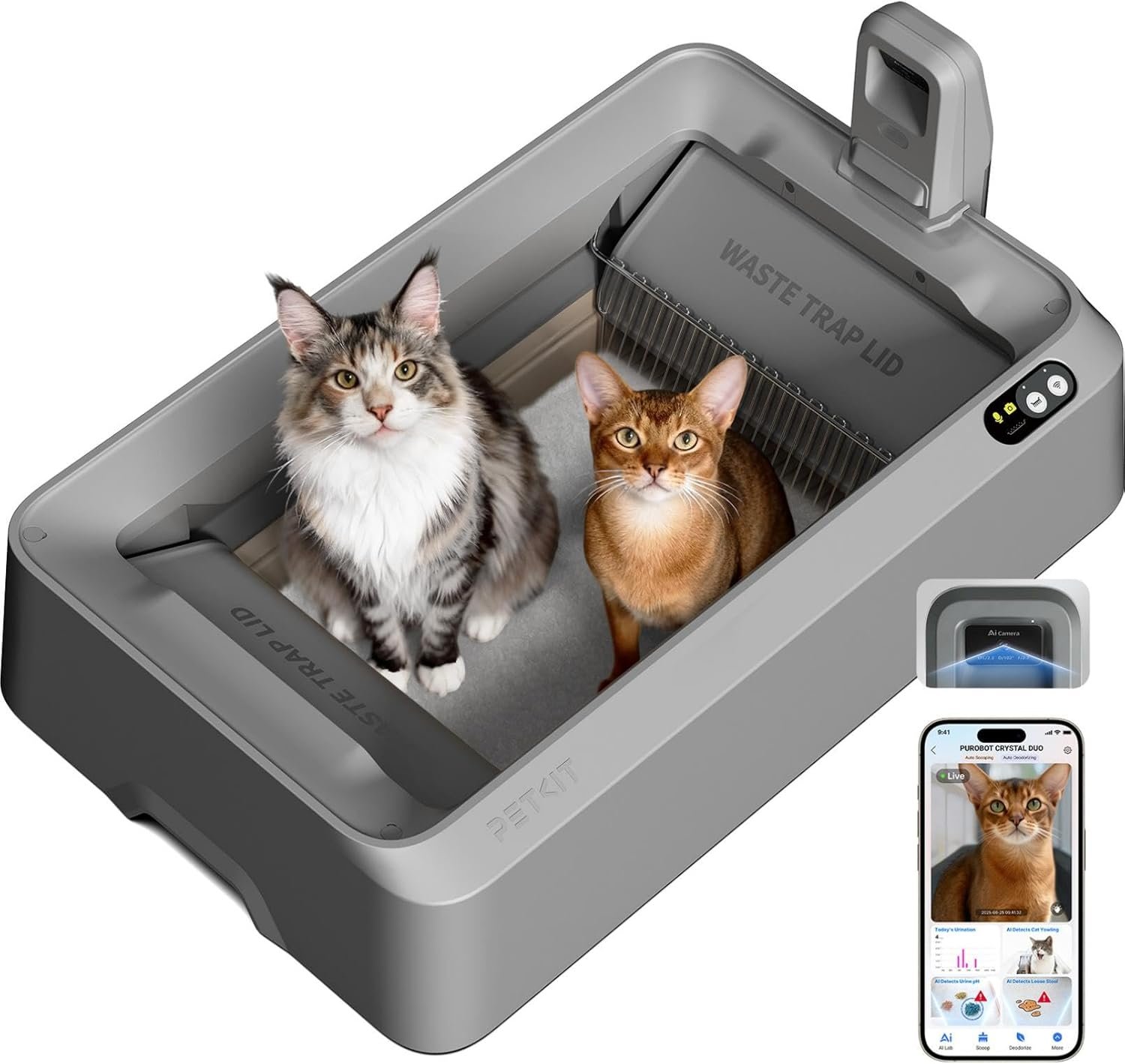 PETKIT PUROBOT Crystal Duo Arenero Gatos Autolimpiable
